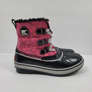 Sorel Girl's Pink Black Winter Snow Boots NY1821-641 US Size 2